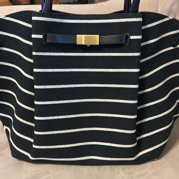 Demellier New York tote in black and white canvas - Picture 7 of 12